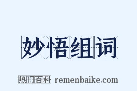 妙悟组词是什么意思的图片